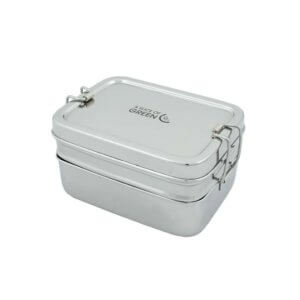 Lunchbox aus Edelstahl mit Clipverschluss zweiteilig