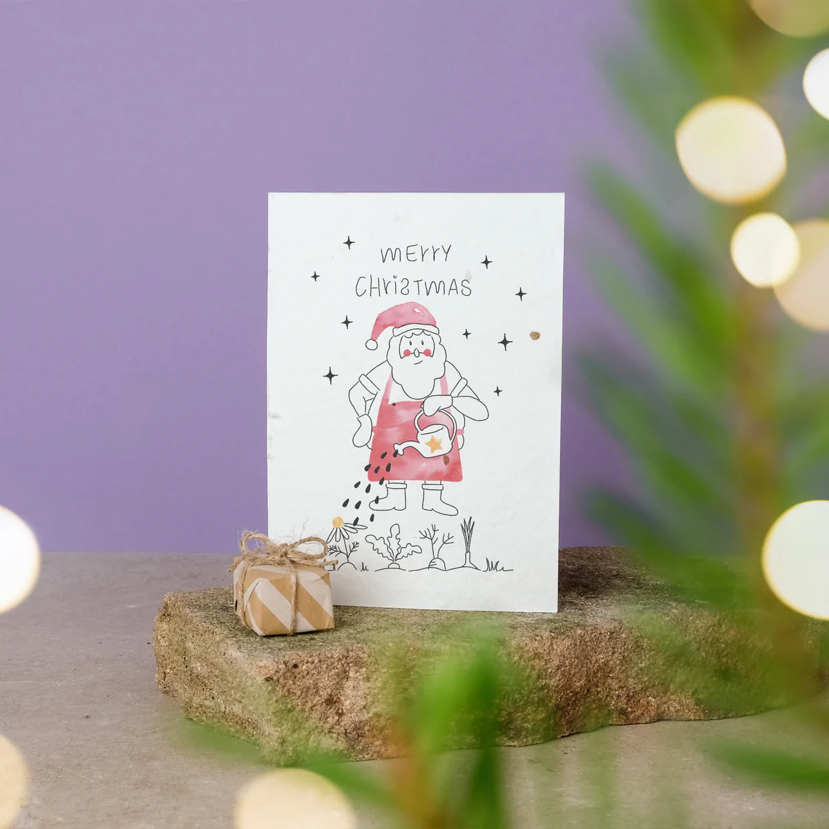 Weihnachtskarte - einpflanzbare Postkarte mit bunten Blumensamen (Merry Christmas) 12